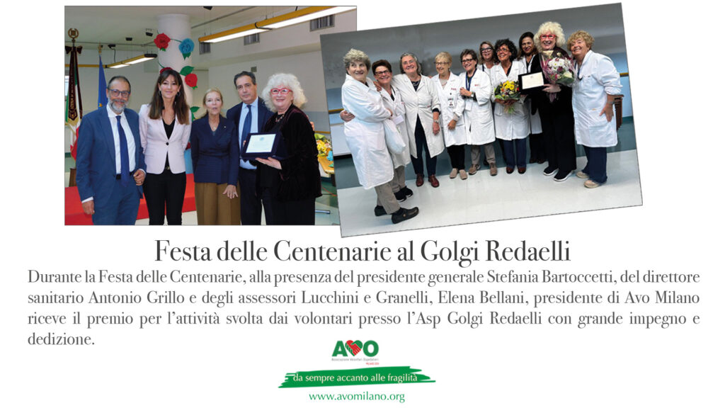 AL GOLGI REDAELLI PREMIO DI RICONOSCIMENTO PER AVO MILANO